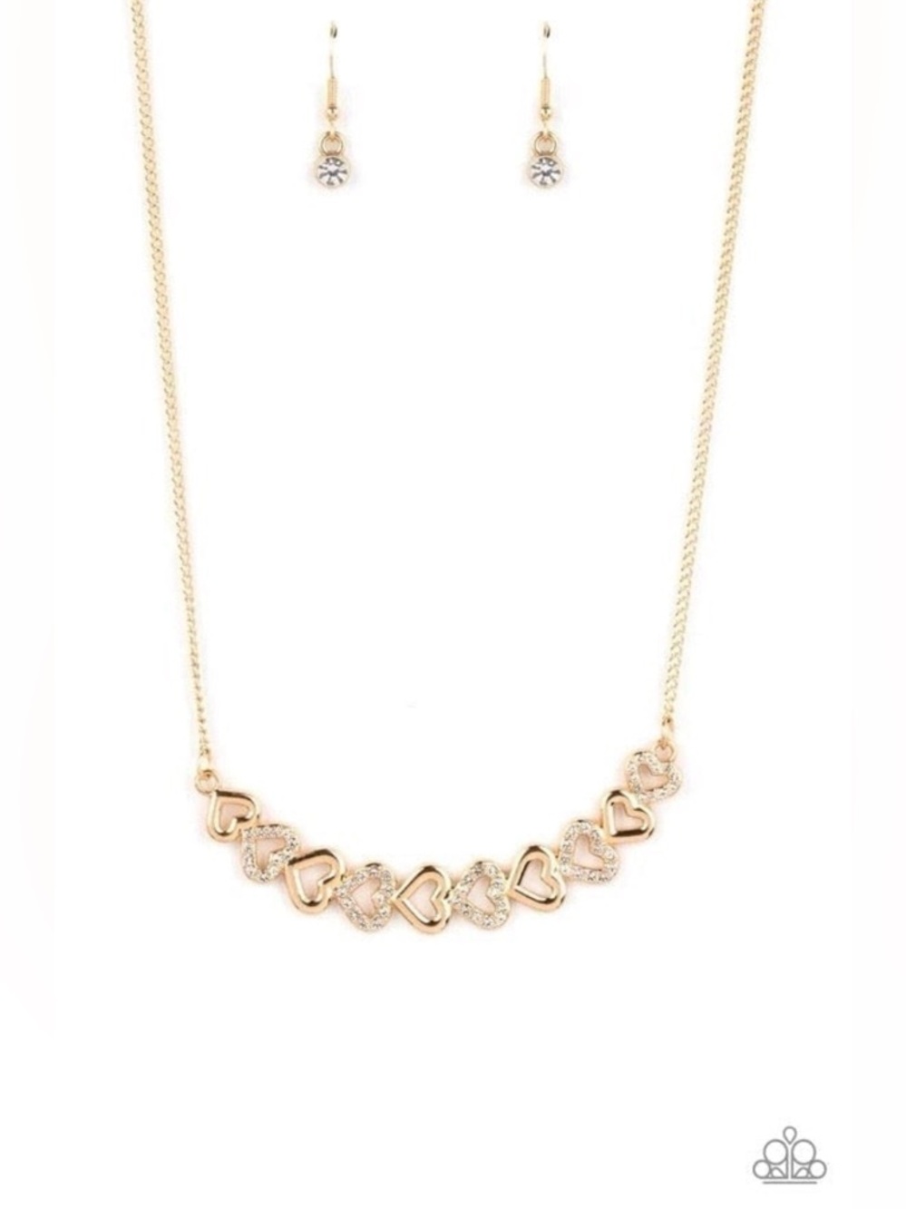 Sparkly Suitor - Gold Necklace and Attentive Admirer - Gold matching Bracelet